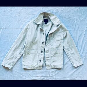 H&M Chore Jacket Cream Off White Denim Jacket size M